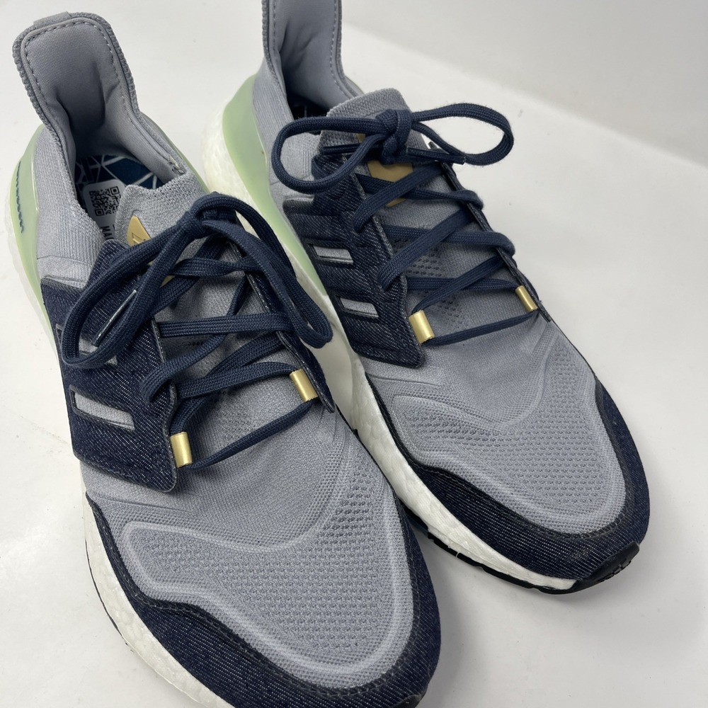 Adidas UltraBoost 22 Halo Silver/Shadow Navy/Linen Green GX9158 Men Sz 11.5 - Picture 2 of 12